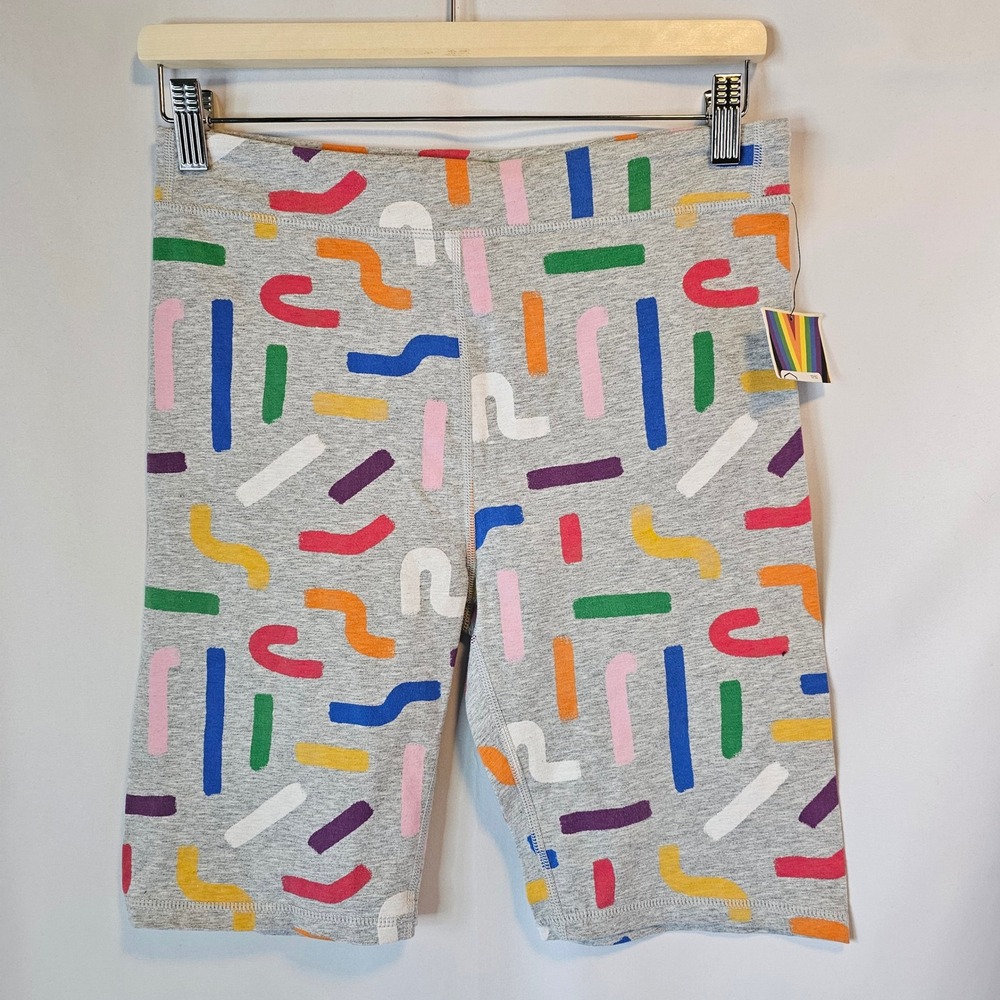 Target #takepride Bike Shorts Womens XL Gray Rainbow Abstract Pride Activewear